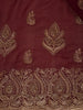 Maroon Paisley Embroidered Chiffon Saree - Diadem