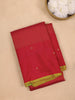 Maroon Pure Kanchipuram Bridal Silk Saree with Small Checked Design - Diadem