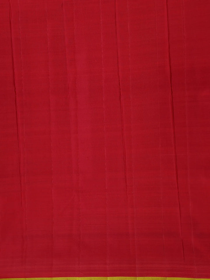 Maroon Pure Kanchipuram Bridal Silk Saree with Small Checked Design - Diadem