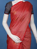 Maroon Red Checked Pattern Silk Saree - Diadem