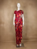 Maroon Red Floral Designed Satin Saree - Diadem