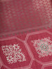 Maroon Red Floral hexagonal Printed Cotton Saree - Diadem