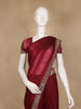 Maroon Red Sequins Embroidered Satin Saree