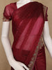 Maroon Red Sequins Embroidered Satin Saree