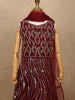 Maroon Sequins Designed Net Lehenga