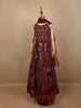 Maroon Sequins Designed Net Lehenga