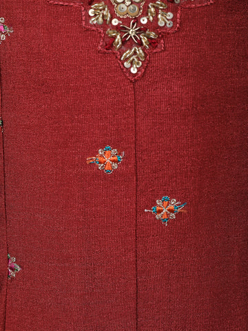 Maroon Sequins Embroidery Georgette Salwar Suit - Diadem