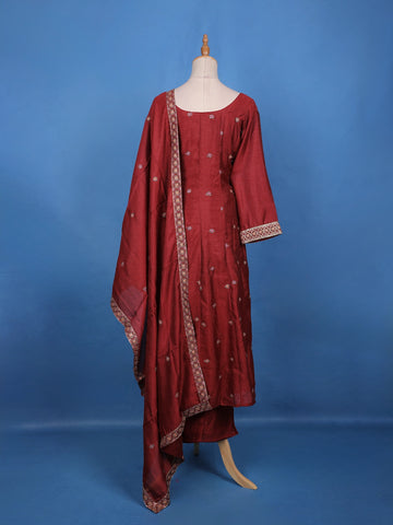 Maroon Sequins Embroidery Georgette Salwar Suit - Diadem