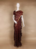 Maroon Small Checked Peacock Motif Design Silk Saree