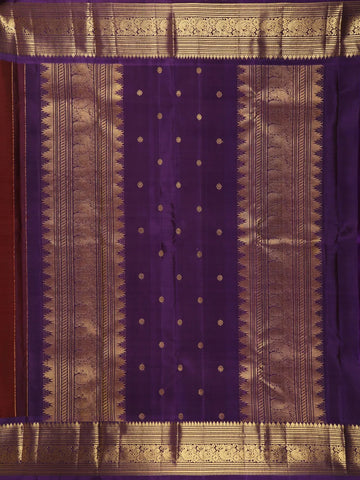 Maroon Two-Headed Eagles Motif Pure Kanchipuram Silk Saree - Diadem