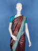 Maroon Wine Floral & Leaf Designed Soft Silk Saree - Diadem