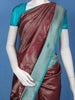 Maroon Wine Floral & Leaf Designed Soft Silk Saree - Diadem