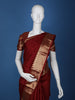 Maroon Woven Silk Saree with Contrast Gold Zari Border - Diadem