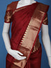 Maroon Woven Silk Saree with Contrast Gold Zari Border - Diadem