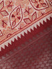 Maroon Geometric And Floral Design Printed Cotton Saree - Diadem