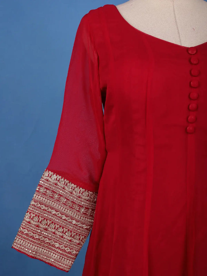 Maroon panel Designed Anarkali Georgette Gown - Diadem