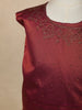 Maroon And Mustard Yellow Zari Woven Raw Silk Pattu Pavadai With Dupatta