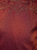 Maroon And Mustard Yellow Zari Woven Raw Silk Pattu Pavadai With Dupatta
