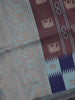 Maroon and Teal Blue Elephant Motif Woven Art Silk Saree with Zari Border