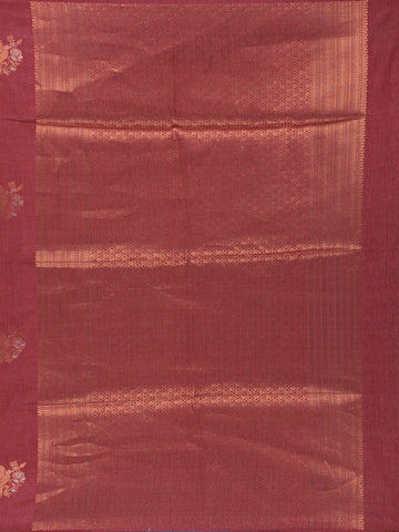 Maroon floral Design Semi Tissue Saree - Diadem
