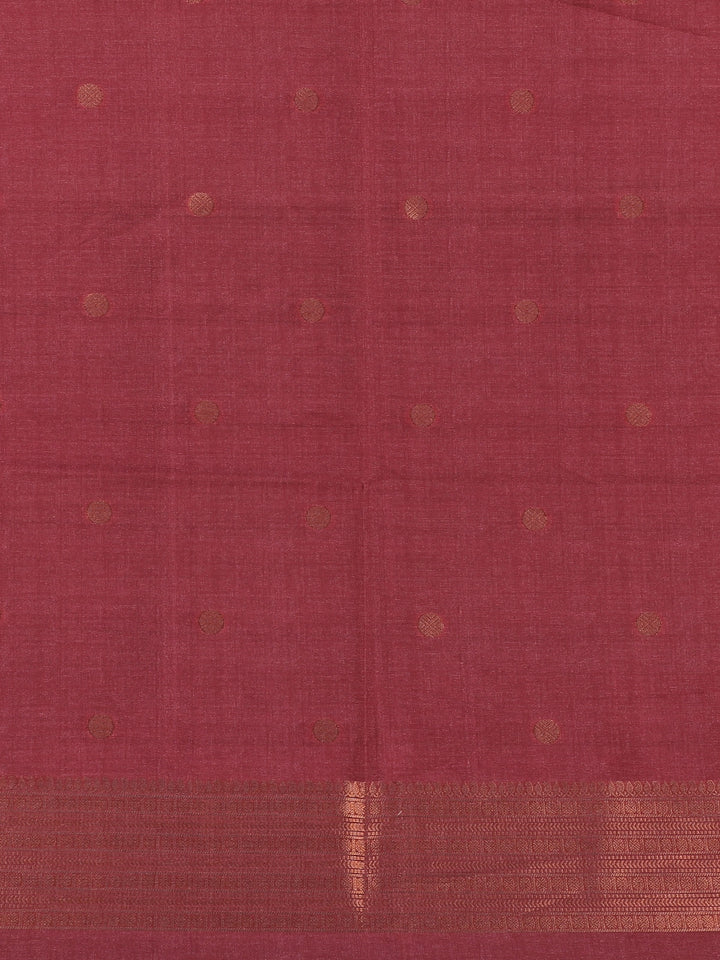 Maroon floral Design Semi Tissue Saree - Diadem