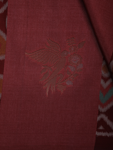 Maroon floral Design Semi Tissue Saree - Diadem