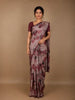 Mauve Floral Designed Semi Tussar Saree