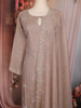 Mauve Floral Embroidered Tissue Silk Straight Cut Salwar Suit with Dupatta