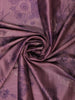 Mauve Floral Printed Tussar Silk Saree With Contrast Green Blouse