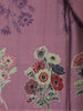 Mauve Floral Printed Tussar Silk Saree With Contrast Green Blouse
