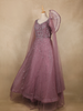Mauve Floral Sequins Embroidered Net Gown