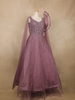 Mauve Floral Sequins Embroidered Net Gown