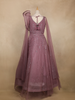 Mauve Floral Sequins Embroidered Net Gown