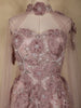 Mauve Pink Floral Appliqué Embellished Net Designer Gown