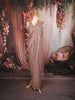 Mauve Pink Heavy Sequins and Beads Embroidered Design Net Party Wear Ready To Wear Saree with Stitched Designer Blouse