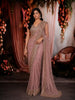 Mauve Pink Heavy Sequins and Beads Embroidered Design Net Party Wear Ready To Wear Saree with Stitched Designer Blouse