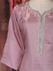 Mauve Pink Leaf Embroidered Design Tissue Straight Cut Salwar Suit