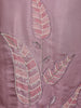 Mauve Pink Leaf Embroidered Design Tissue Straight Cut Salwar Suit
