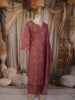 Mauve Purple Floral Printed Design Cotton Straight Cut Salwar Suit with Dupatta