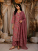Mauve Purple Floral Printed Design Cotton Straight Cut Salwar Suit with Dupatta