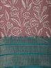 Mauve Purple Floral Printed Design Semi Crepe Saree with Contrast Border