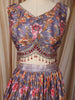 Mauve Purple Floral Sequins Embroidered Design Crepe Lehenga with Dupatta