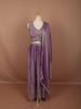 Mauve Purple Floral Sequins and Beads Embroidered Design Tissue Fancy Lehenga with Matching Dupatta