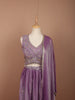 Mauve Purple Floral Sequins and Beads Embroidered Design Tissue Fancy Lehenga with Matching Dupatta