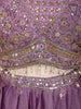 Mauve Purple Floral Sequins and Beads Embroidered Design Tissue Fancy Lehenga with Matching Dupatta