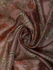 Mauve Purple Floral Vine Woven Design Pure Tussar Saree with Geometric Border