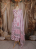Mauve Purple Floral Wine Printed Design Cotton Anarkali Salwar Suit with Dupatta