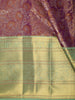 Mauve Purple Floral Zari Woven Design Pure Kanchipuram Silk Saree with Contrast Zari Border