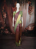 Mauve Purple Floral Zari Woven Design Pure Kanchipuram Silk Saree with Contrast Zari Border