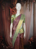 Mauve Purple Floral Zari Woven Design Pure Kanchipuram Silk Saree with Contrast Zari Border